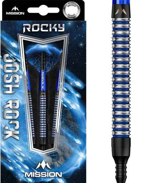 Mission šípky Josh Rock "Rocky" Black & Blue soft 18g